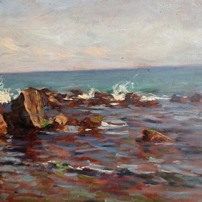 Cesare Bentivoglio (1868-1952) - Marina ligure, Antiek en Kunst, Kunst | Schilderijen | Klassiek