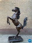 Online veiling: brons steigerend paard op plateau|64552
