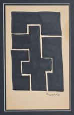 Siep Van Den Berg (1913-1998) - Compositie in zwart, Antiek en Kunst