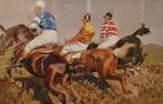Anton Hoffman (1863-1938) - Jockeys in volle galop, Antiek en Kunst