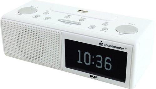 Soundmaster UR8350WE - DAB+, FM wekker radio met USB - wit, Audio, Tv en Foto, Mp3-spelers | Overige merken, Verzenden