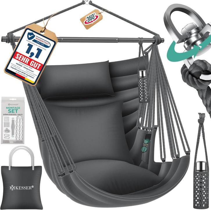 Hangstoel Haiti - ophang stoel  - 360 ° rotatie - max 150, Tuin en Terras, Tuinsets en Loungesets, Verzenden