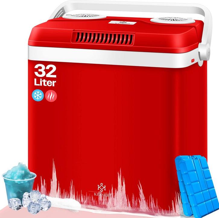 KESSER® Thermo-Elektrische Koelbox – 32L – 12V/230V – Rood, Hobby en Vrije tijd, Overige Hobby en Vrije tijd, Nieuw, Verzenden