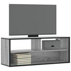 vidaXL Tv-meubel 100x31x39,5 cm bewerkt hout metaal grijs, Huis en Inrichting, Kasten | Televisiemeubels, Verzenden, Nieuw, Overige houtsoorten