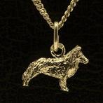 Gouden Collie Sheltie ketting hanger - klein, Verzenden, Nieuw