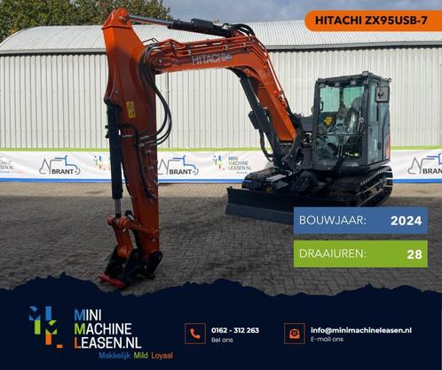 HITACHI ZX95USB-7 minigraver | speedlease vanaf € 689,- p/w, Zakelijke goederen, Machines en Bouw | Kranen en Graafmachines, Graafmachine