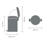 Brabantia NewIcon Prullenbak - 12 liter - Mineral Concrete, Verzenden, Zo goed als nieuw