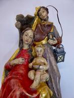 Houten beeld - Heilige Familie met lantaarn - 25 cm - Hout -, Antiek en Kunst