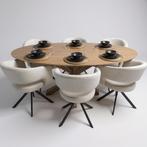 Showroom model ovaal matrix van massief eiken 220x110, Huis en Inrichting, Ophalen, 100 tot 150 cm, Eikenhout, Vijf personen of meer