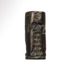Sumerisch Steen Cilinderzegel met aanbiddingsscene