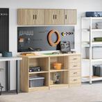vidaXL Garagekasten 6 st Spaanplaat Sonoma eikenkleurig, Verzenden, Nieuw