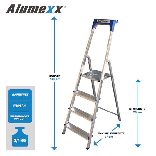 Alumexx ECO huishoudtrap, Doe-het-zelf en Verbouw, Ladders en Trappen, Trap, Nieuw, Verzenden