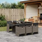 vidaXL 7-delige Tuinset met kussens poly rattan grijs, Tuin en Terras, 6 zitplaatsen, Nieuw, Tuinset, Verzenden