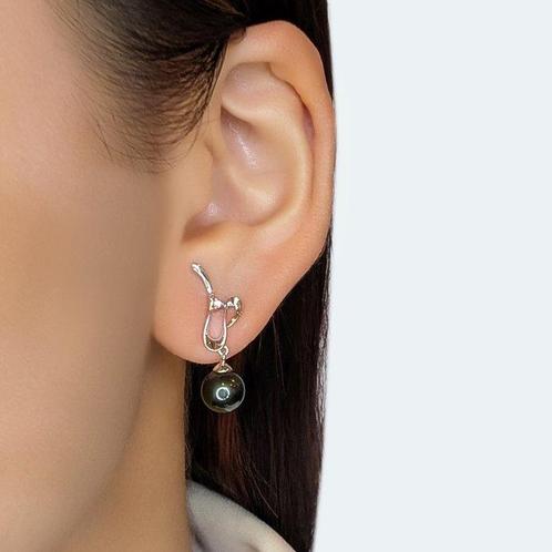 Oorbellen - 18 karaat Witgoud - 0.02ct. tw. Parel - Diamant, Sieraden, Tassen en Uiterlijk, Oorbellen