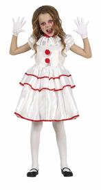 Clown Halloween Kostuum Meisje Wit, Verzenden, Nieuw
