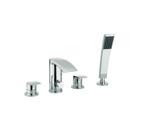 CROSSWATER FLOW 4 GATS BADRANDKRAAN MET HANDDOUCHE CHROOM, Ophalen of Verzenden, Nieuw, Chroom