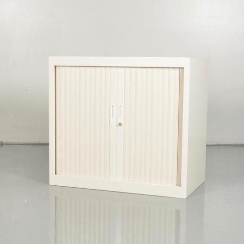 Roldeurkast Officenow - Wit - 74 x 80 cm - Incl. 1 legbord, Huis en Inrichting, Kasten | Roldeurkasten en Archiefkasten, Ophalen of Verzenden