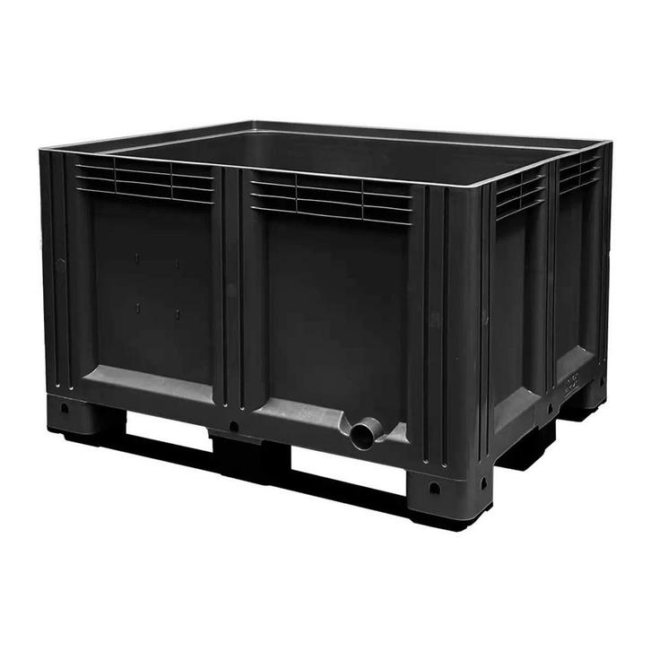 Kunststof palletbox zwart 1200x1000x760 mm - 610 liter, Zakelijke goederen, Kantoor en Winkelinrichting | Magazijn, Stelling en Opslag