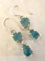 Zonder Minimumprijs - Hangoorbellen Zilver, Raw Aquamarine, Sieraden, Tassen en Uiterlijk