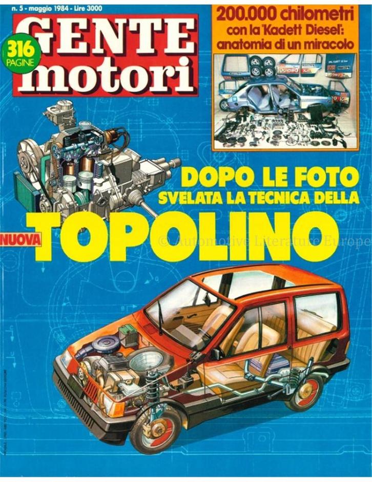 1984 GENTE MOTORI MAGAZINE 05 ITALIAANS, Boeken, Auto's | Folders en Tijdschriften