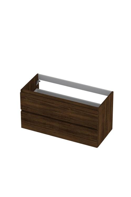 Onderkast INK 2 laden greeploos met houten keerlijst 100 cm, Doe-het-zelf en Verbouw, Sanitair, Bad, Nieuw, Ophalen of Verzenden