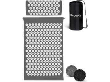 Veiling - LifeGoods Acupressuur Mat met kussen - grijs/wit beschikbaar voor biedingen
