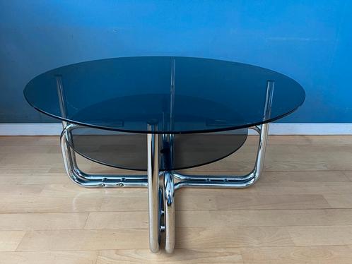 Smoked Glass Chrome Space Age Coffee Table, Huis en Inrichting, Lampen | Tafellampen, Ophalen of Verzenden