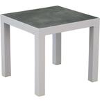 Malaga bijzettafel 50x50xH46 cm aluminium wit, Ophalen of Verzenden, Nieuw