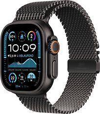 Apple Watch Ultra 2 49 mm titanium kast zwart op Milanees, Telecommunicatie, Overige Telecommunicatie, Zo goed als nieuw, Verzenden