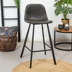 50% Korting: Industriële barkruk Logan antraciet eco-leer 70, Huis en Inrichting, Barkrukken, Ophalen, Zo goed als nieuw, Leer