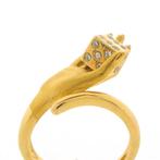 Vintage gouden ring met diamanten 0,20 ct. | Carrera y Ca..., Goud, Met edelsteen, Gebruikt, Ophalen of Verzenden