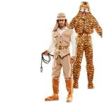Kostuum double fun safari tijger (Feestkleding heren)