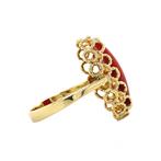 Gouden ring met bloedkoraal 14 krt