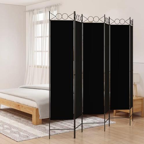vidaXL Kamerscherm met 6 panelen 240x200 cm stof zwart, Huis en Inrichting, Woonaccessoires | Kamerschermen, Nieuw, Verzenden