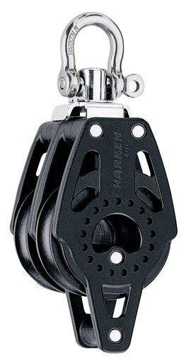 Harken Carbo 40mm tweeschijfsblok met hondsvot, Watersport en Boten, Accessoires en Onderhoud, Ophalen of Verzenden
