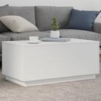 vidaXL Salontafel met LED-verlichting 90x50x40 cm wit, Verzenden, Nieuw, Overige houtsoorten, 50 tot 100 cm