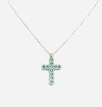 Ketting met hanger - 18 karaat Witgoud - 1.95ct. tw. Diamant, Sieraden, Tassen en Uiterlijk, Antieke sieraden