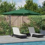 vidaXL Parasol Groen 351 x 250 x 253 cm Polyester en, Verzenden, Nieuw, 2 tot 3 meter