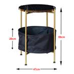[en.casa] Bijzettafel Suonenjoki 59x47cm goud en marmer zwar, Huis en Inrichting, Tafels | Bijzettafels, Nieuw, Verzenden
