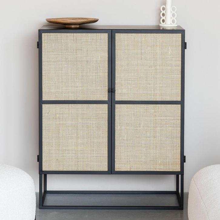 *WOONWINKEL* Rotan Kastje Zwart Japandi Stijl, Huis en Inrichting, Kasten | Wandmeubels, Nieuw, Verzenden