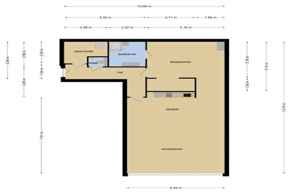 Studio Bomanshof in Eindhoven, Huizen en Kamers, Kamers te huur, 50 m² of meer, Eindhoven