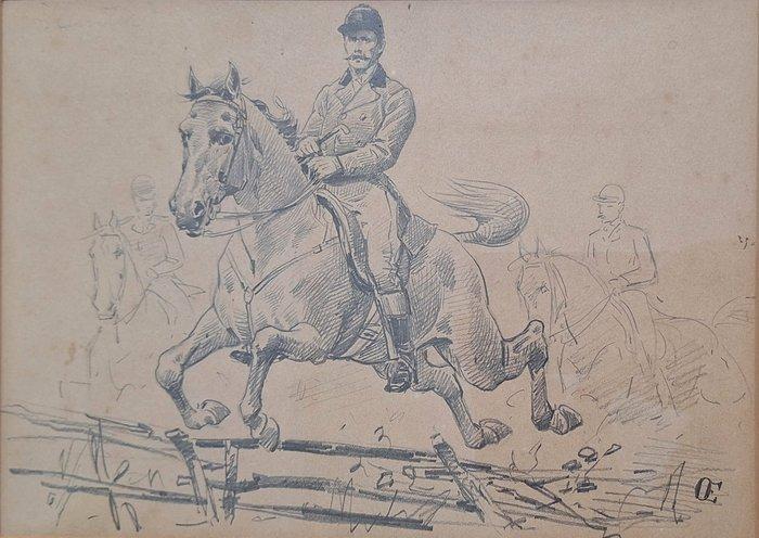 Otto Eerelman (1839-1926) NO RESERVE - Vossenjacht, Antiek en Kunst, Kunst | Schilderijen | Klassiek