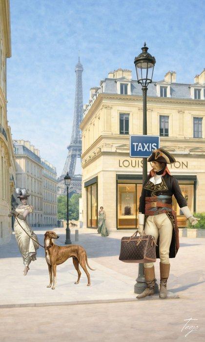 Teejo - Bonaparte In Paris 2, Antiek en Kunst, Kunst | Designobjecten