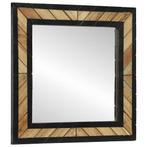 vidaXL Spiegel Zwart en Bruin 50 x 2 x 50 cm Massief Hout, Huis en Inrichting, Woonaccessoires | Spiegels, Verzenden, Nieuw