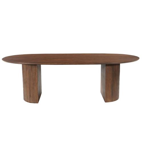 Mangohouten Eettafel Maeve 220x100 cm Walnoot, Huis en Inrichting, Tafels | Eettafels, Nieuw, Overige houtsoorten, Overige vormen