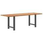 vidaXL Eettafel rechthoekig 220x80x74 cm massief eikenhout, Huis en Inrichting, Tafels | Eettafels, Verzenden, Nieuw