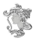 Zilveren Vrouwengezicht Art Nouveau Jugendstil XL hanger ..., Sieraden, Tassen en Uiterlijk, Kettinghangers, Nieuw, Verzenden