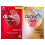 Durex - Thin Feel Condooms 20 stuks & Nude No Latex Condooms, Nieuw, Verzenden