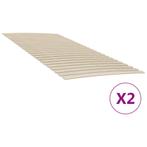 vidaXL Lattenbodems 2 st met 48 latten 100x200 cm, Huis en Inrichting, Slaapkamer | Bedden, 100 cm, Eenpersoons, Bruin, Verzenden