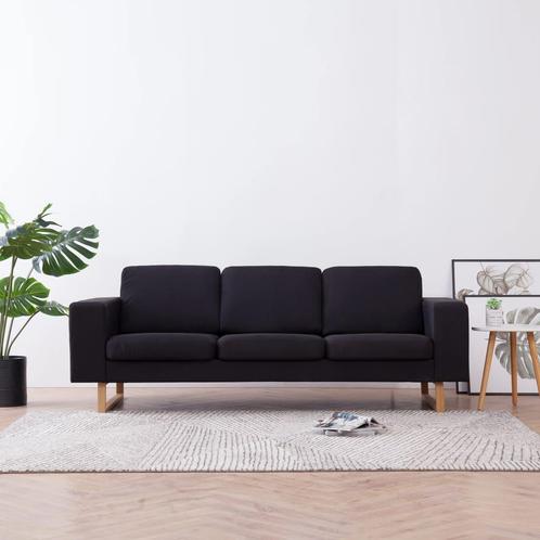 vidaXL Driezitsbank stof zwart, Huis en Inrichting, Banken | Bankstellen, Nieuw, 200 tot 250 cm, Stof, Driepersoons, Verzenden